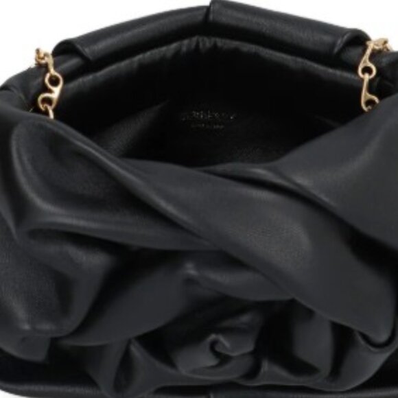 BURBERRY Black Rose Clutch w/Gold Chain & BURBERRY Dust Bag Soft Leather NWT - Picture 4 of 16